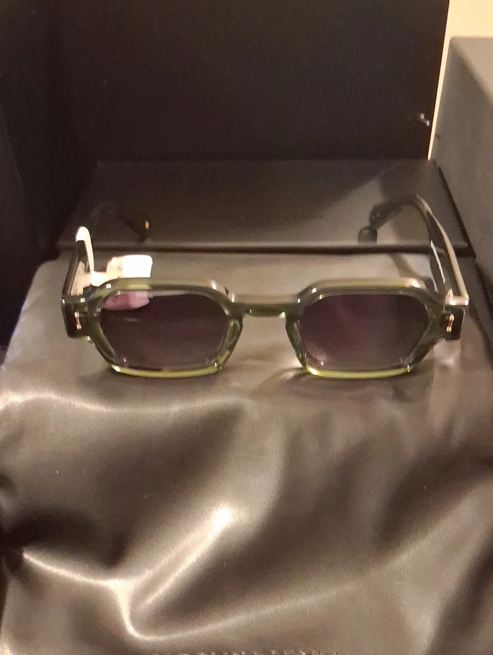 Unisex Olive Nash Carolina Lemke CL3965-2 Green Frame Gray Gradient Lenses New
